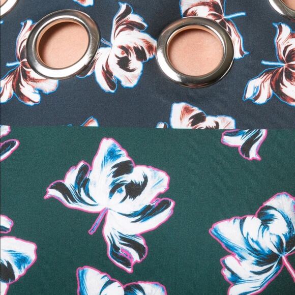 Yigal Azrouel Green Floral Print Sheath Bodycon Dress with Grommets NEW - Picture 3 of 7